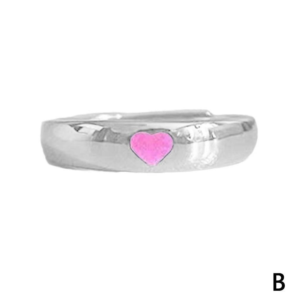 Punk Style Glow In Dark Ring Blue Pink Color Adjustable Ring New Luminous Ring for Jewelry Gifts
