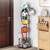 Sports Ball Storage Rack Stable Basketball Holder for Household Garage Rugby Black