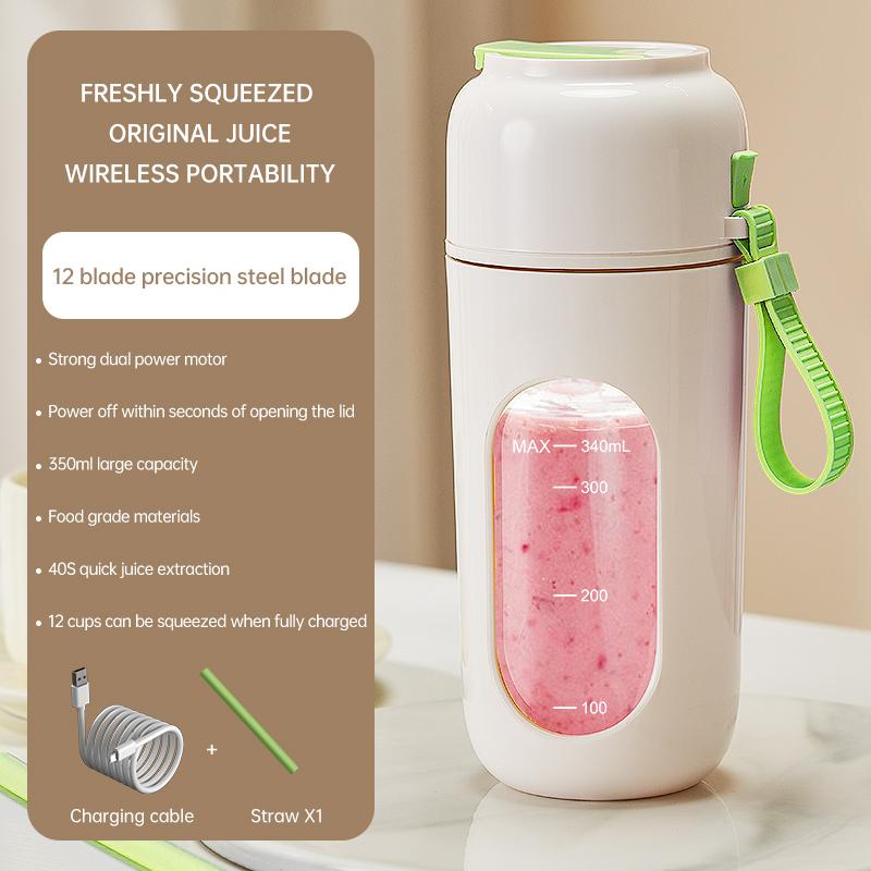 Portable USB Blender Cup Mini Personal Fruit Juicer Mixer for Shakes Smoothies Ideal for Travel Outdoor Home Office Use