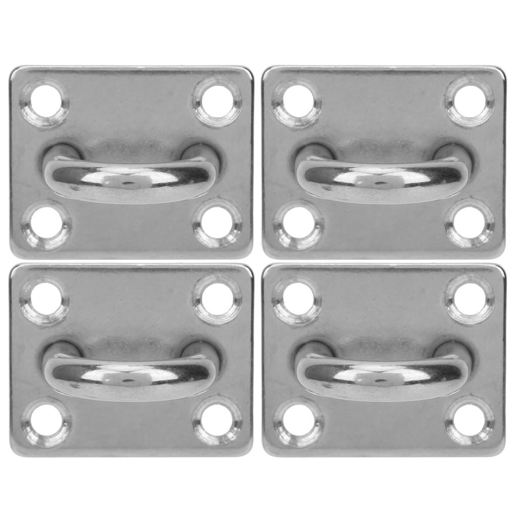 M8 4 Holes Stainless Steel Fixed Eye Plate Hook Loop UShaped Ceiling Wall Mount Hanger