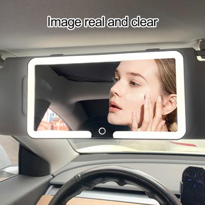 Kosmetikspiegel für die Sonnenblende im Auto mit 3 Lichtmodi, dimmbare Touch-Steuerung, wiederaufladbarer, blendfreier Schminkspiegel mit LED-Licht