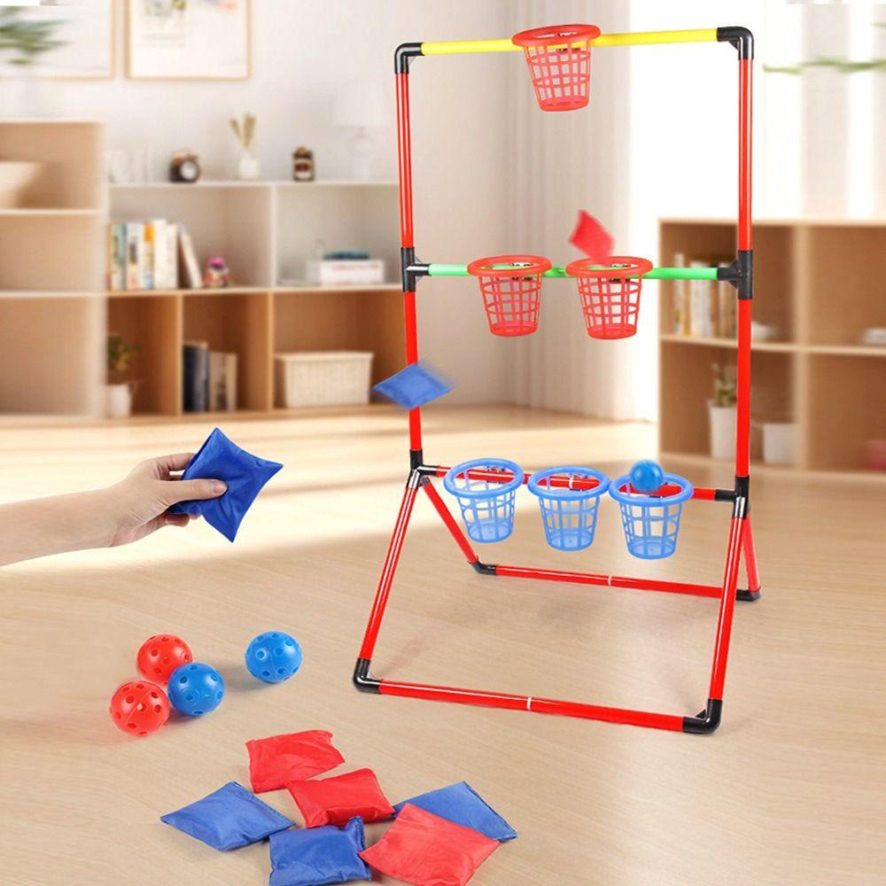 2 in 1 Outdoor Bucket Game Set Portable Carnival Games Combo Set  Backyard Game Supplies