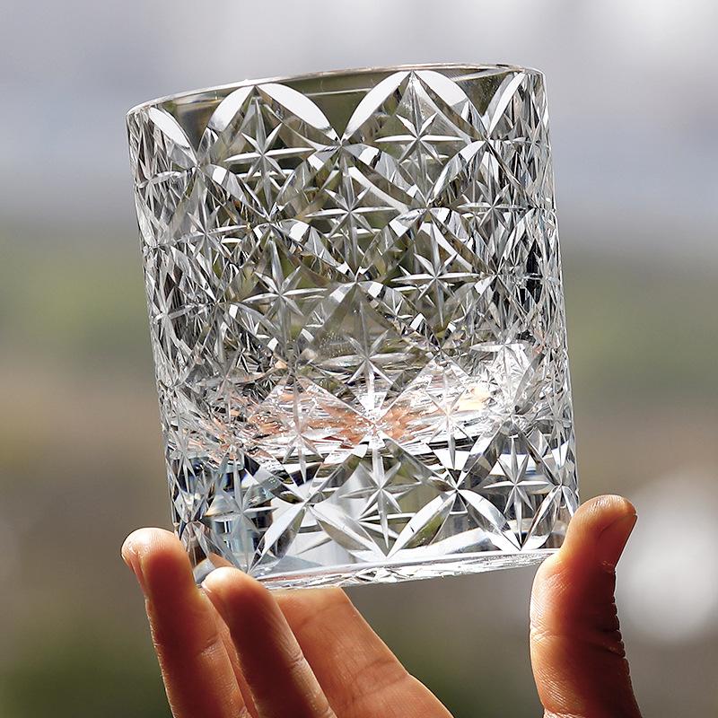 Kanzhi Edo cut Japanese hand-carved whiskey crystal glass wine glass K9 star seven treasure men's gift