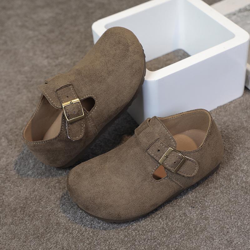 Children Flat Shoes Suede for Spring Kids Non-slip Soft Sole Brand New Boys Girls Leather Shoes Retro Trendy