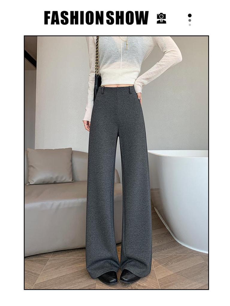 2026 Spring High Waist Slimming Modal Pants - Versatile Casual Black for Women