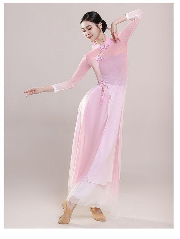 Cheongsam Elastic pentru Femei pentru Spectacol de Dans Chinezesc Clasici