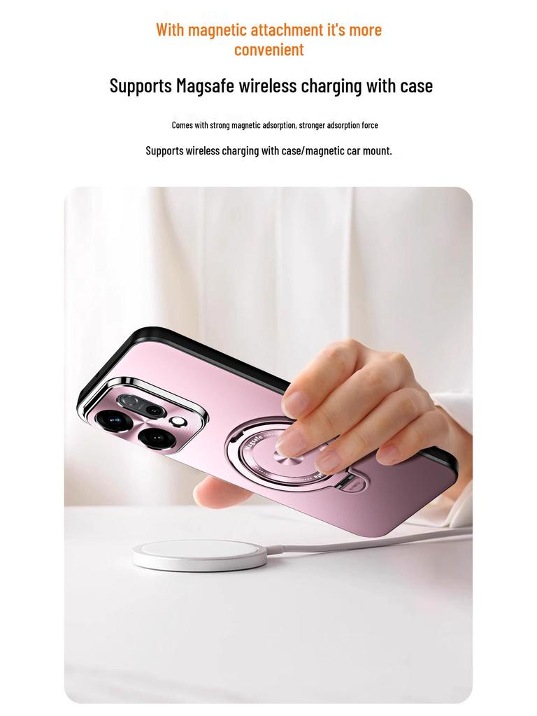 Magnetic Stand Phone Case for OPPO Reno 14/13/12 Pro - Lens Protection & Drop-Proof