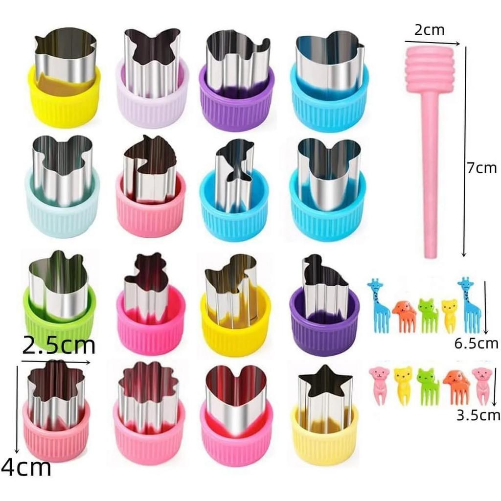 27 Pack Vegetable Cutter Shapes Set,Mini Cookie Cutter, Naisfei Mini Cookie Cutters Fruit Cookie Pastry Stamps Mold for Kids Baking