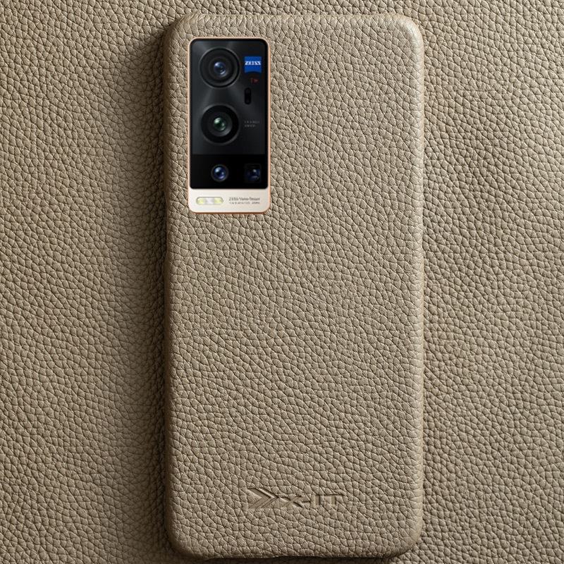 Echtes Leder halbverpackte Top-Layer Rindslederhülle für vivoX90Pro, x80, x70, x50. Schützt vor Stürzen mit einem trendigen Design.