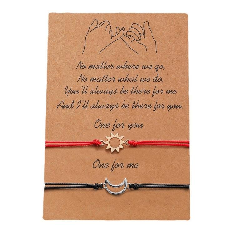 2pcs Minimalist Sun And Moon Bracelets For Couples Featuring Allergy Resistant Materials For Comfortable Wear
