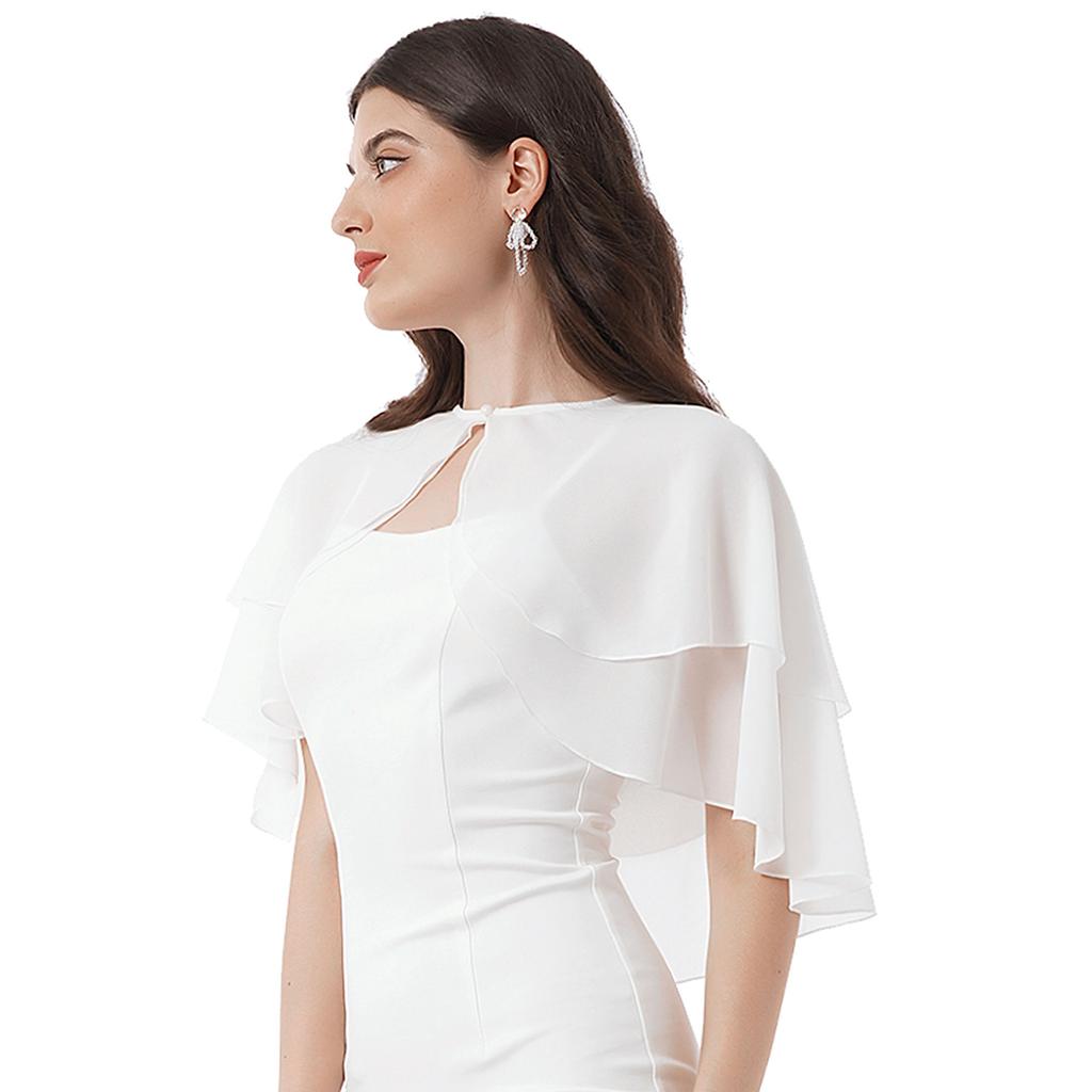 Feminino elegante chiffon cobrir xale capa bolero plissado envoltórios acessório festa de casamento jaquetas