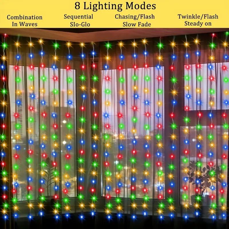 Solar LED Curtain Light Outdoor Garland Solar Fairy String Light Copper Wire Lamps for Garden Yard Wedding Party Holiday Decor