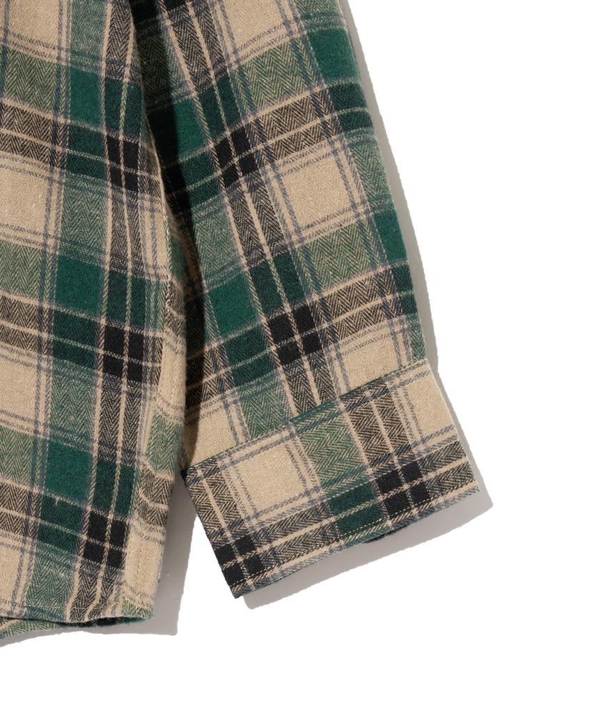 STANDARDERROR 87-Stan088 Hav Vintage Oversize Kieszeń Długi Rękaw Koszula w Kratę Zielona