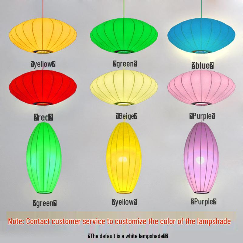 Zen Lantern: Japanese Silk Fabric Pendant Light for Bedroom, Dining Room, and Bar