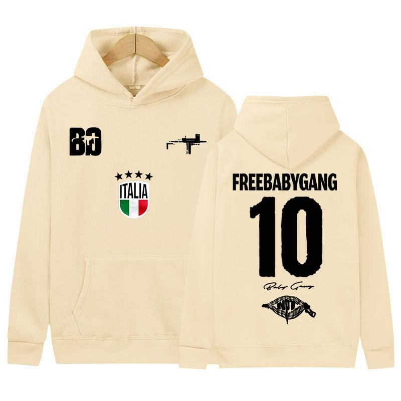 Rapper Baby Gang Tour Album Logo Grafik Hoodie Herren Damen Kleidung Popmusik Sweatshirt Y2K Mode Hochwertige Fleece-Hoodies