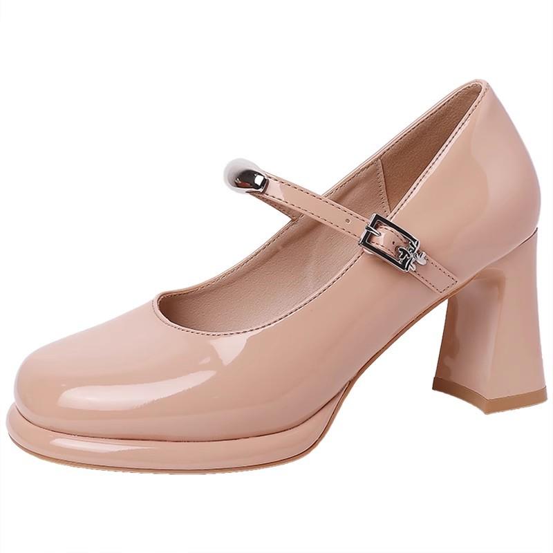 Popular commuter Mary Jane single shoes high heels women's 2025 new models with thick heels women's shoes temperament shallow mouth