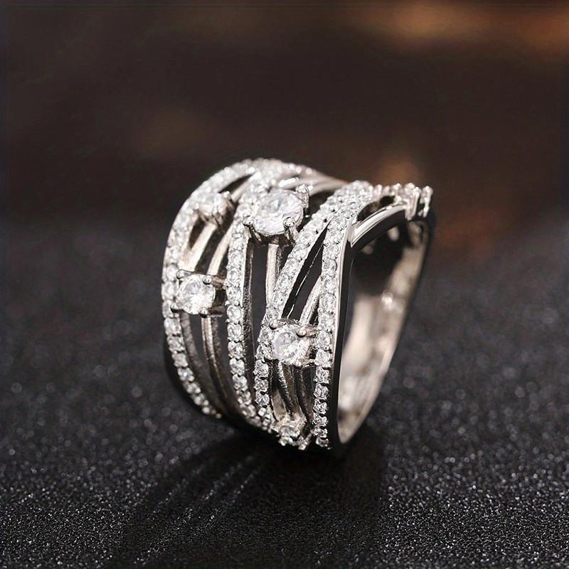 CopperGorgeous Wide Ring Female Luxury Fashion Party Jewelry Brilliant Cubic Zirconia Finger Accessories Gift
