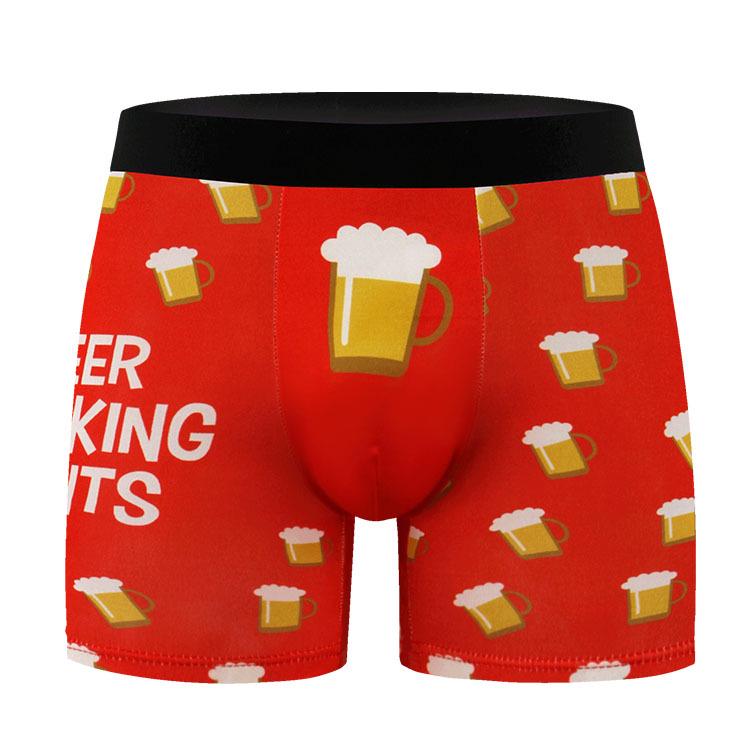 Men's European & American Size 3D Print Long Boxer Briefs