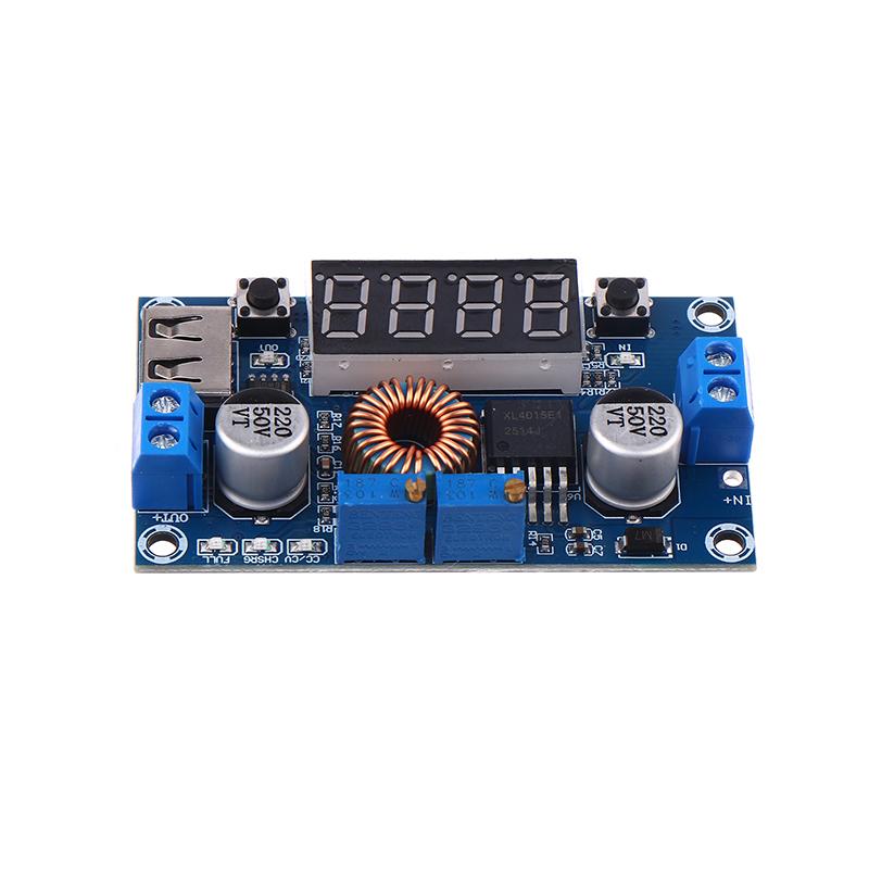Xl4015 75W Dc-Dc 5A Led Drive Lithum Battery Charger Module Regulators Module Adjustable Buck Module With Voltmeter Display