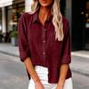 Women Shirt Lapel Long Sleeve Single Breasted Shirt Tops Pure Color Loose Fit Casual Shirt Work Party Daily Wear