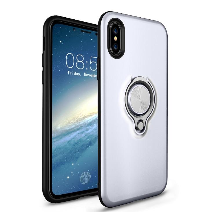 

Автомобільний тримач для кільця для iPhone X 7 8Plus 6 6s 7 8 5 5S SE 6s Plus Phone Peotection Case для Samsung S9 A8 A8+ (2018 р) For IPhone 7 8 срібний