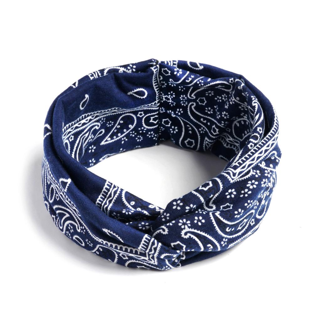 Bohemian Cross Knotted Headband Gypsy Yoga Sports Headband Wide Female Stretch Headband