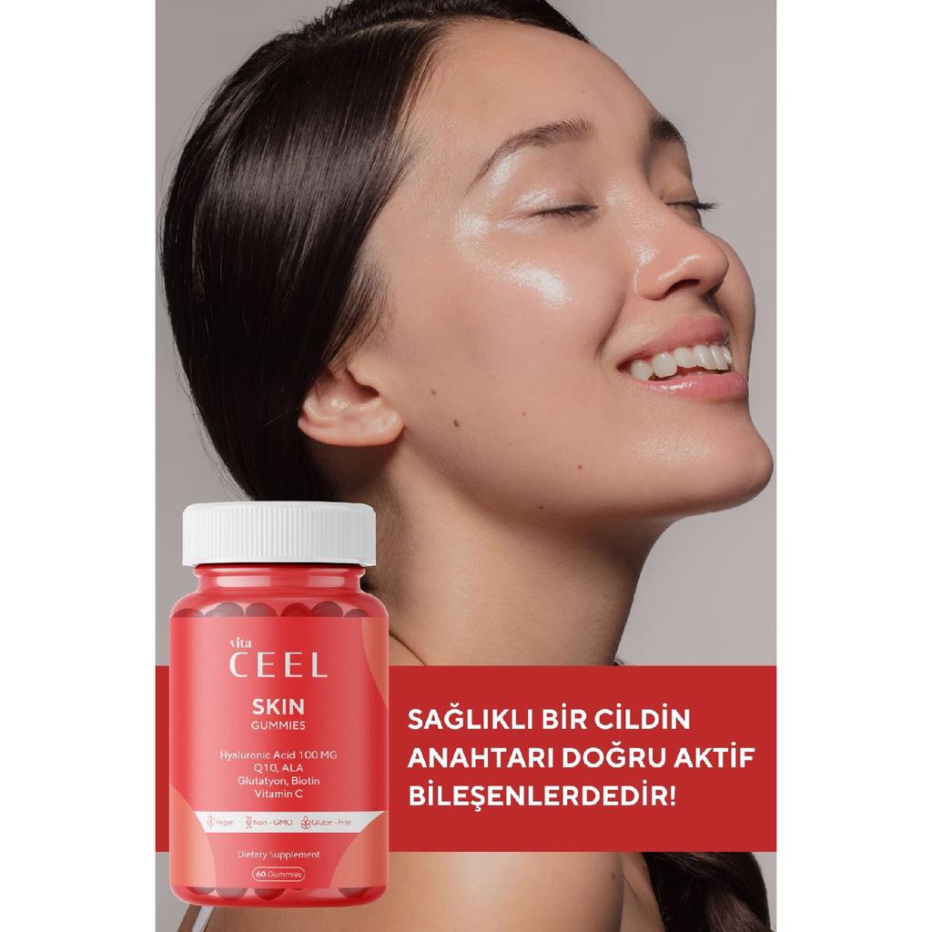 2er-Pack vegane Hautvitamin-Kaugummis, Hyaluronsäure, Vitamin C, Glutathion, Q10, Ala, Biotin