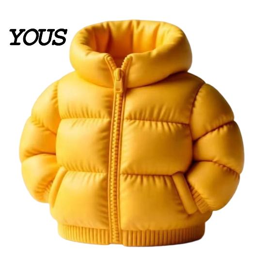 Creative Desktop Decoration Rainbow Down Coat Pen Holder, 3D Printed Puffer Jacket Colorful Gradient Stand Desk Organizer, Storage for Stationery And