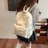 New cute Japanese puppy backpack for girls; floral rucksack for middle and high school students