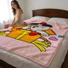 Throw High-Density Short Plush Blanket For Sofa Nap Air-Conditioned Room Soft Skin-Friendly Kwaii Anime Buldak Ramen