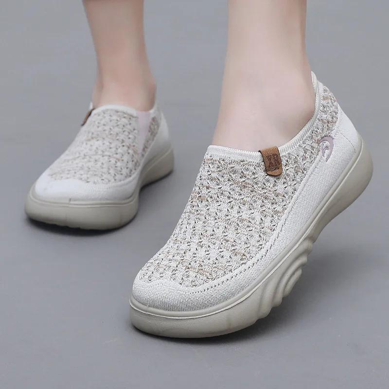 Fashion New Casual Women's Shoes Soft Bottom Comfortable Breathable Flat Shoes Outdoor Ladies Shoes 2025