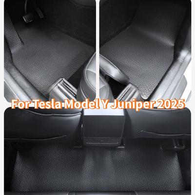 For Tesla Model Y Juniper 2025 TPE Honeycomb Plane Floor Mats Waterproof Luggage Mat Wear-resistant Trunk Foot Mats Accessories