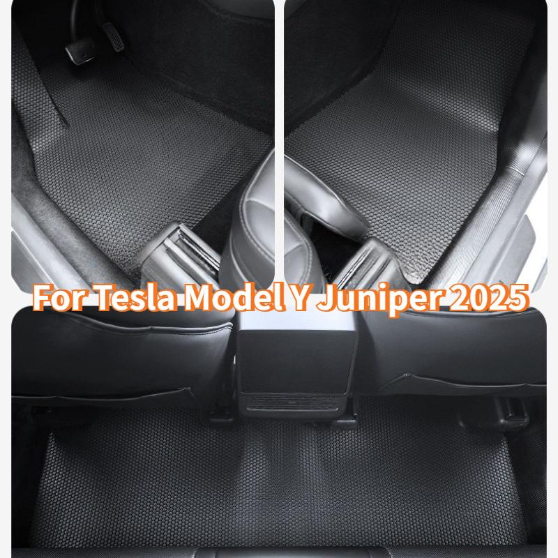 For Tesla Model Y Juniper 2025 TPE Honeycomb Plane Floor Mats Waterproof Luggage Mat Wear-resistant Trunk Foot Mats Accessories