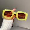 KAMMPT Vintage Thick Frame Square Sunglasses Men Fashion Jelly Color Male Shades Eyewear Trendy Popular Ins Women Sun Glasses