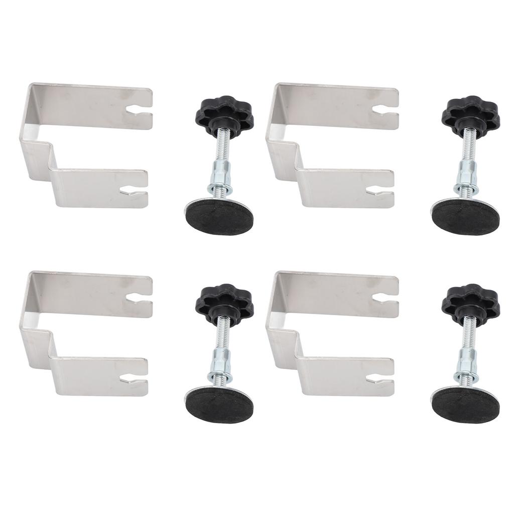 4Pcs Drawer Panel Fixing Clamp Stainless Steel Bow Shaped Drawer Front Installation Clamp