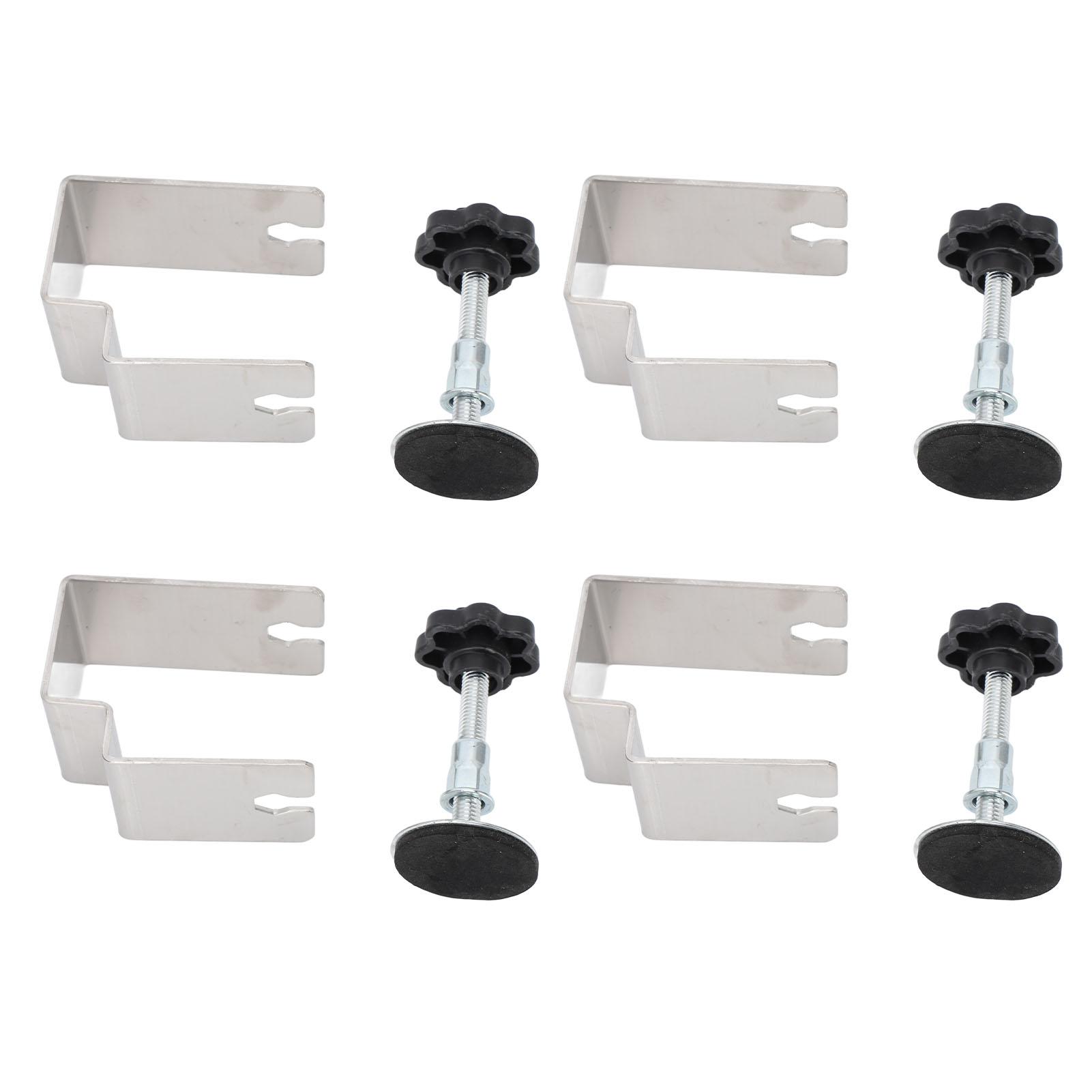 4Pcs Drawer Panel Fixing Clamp Stainless Steel Bow Shaped Drawer Front Installation Clamp