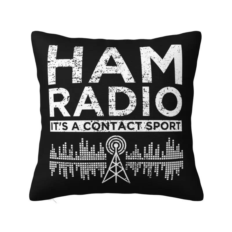 pc Retro Ham Radio Enthusiast Throw Pillow Cover D DoubleSide Print Polyester Cushion Case for Home Sofa Car Man Cave Decor