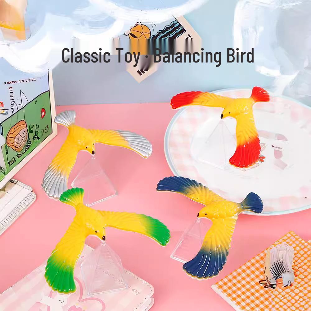 80s Nostalgia Balancing Hawk Roly-Poly Gravity Bird Educational Toy Plastic
