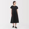 MUJI Women's Cooling Short Sleeve One-Piece Dress, Black, Women's S