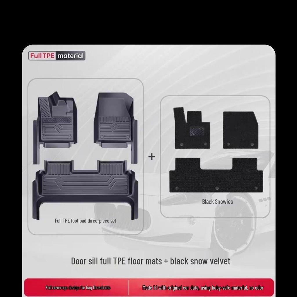 BYD Leopard Titanium 7 Five-Seater Double Layer TPE 2025 Floor Mats Kit