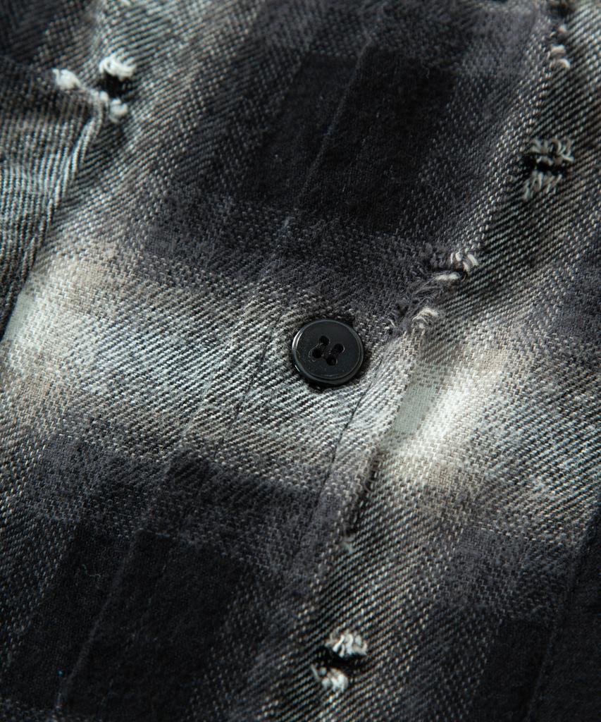 Lekim Grunge Check Shirt (Black)