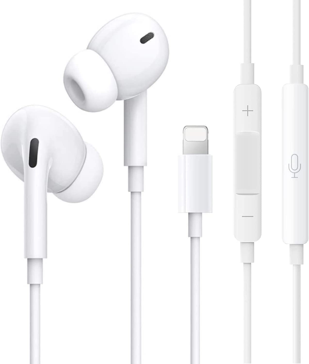 

iPhone Earphones Wired Earphones Lightning Earphones Lightning Earphones with Microphone Volume Adjustment Callable iPhone compatible 14/14Pro