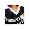 adidas Originals Logo V-Neck Pullover Long Sleeve Knit Sweater Women Sweater Black IC2029