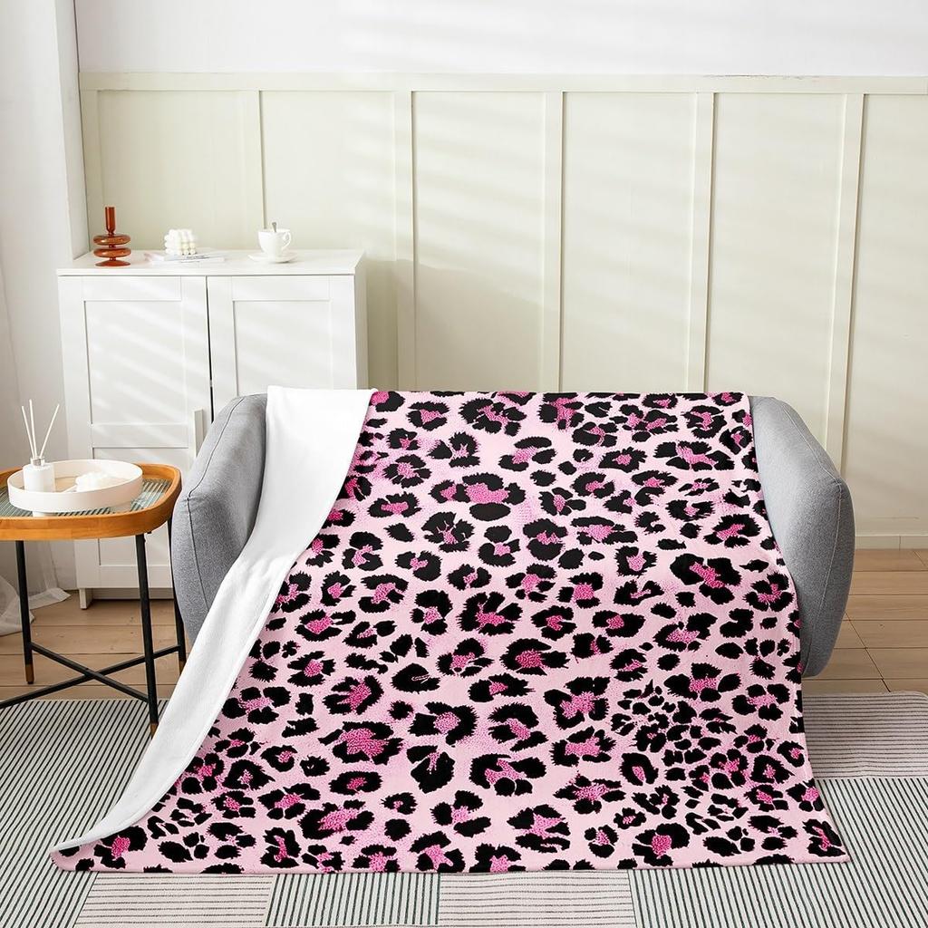 Pink Zebra Print Blanket Soft Fleece Throw Cozy Living Room Decor Animal Pattern Bed Cover Fashion Home Textile