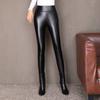 Warm PU Leather Pants Women Tight High Waist Thickened Lamb Velvet Autumn Winter Base Trousers