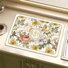 30*40cm Vintage Flora Printed Mud Absorbent Quickly Dry Heat Resistant Non-Slip Tableware Pad Dish Drying Mat Placemat Coffee Mat