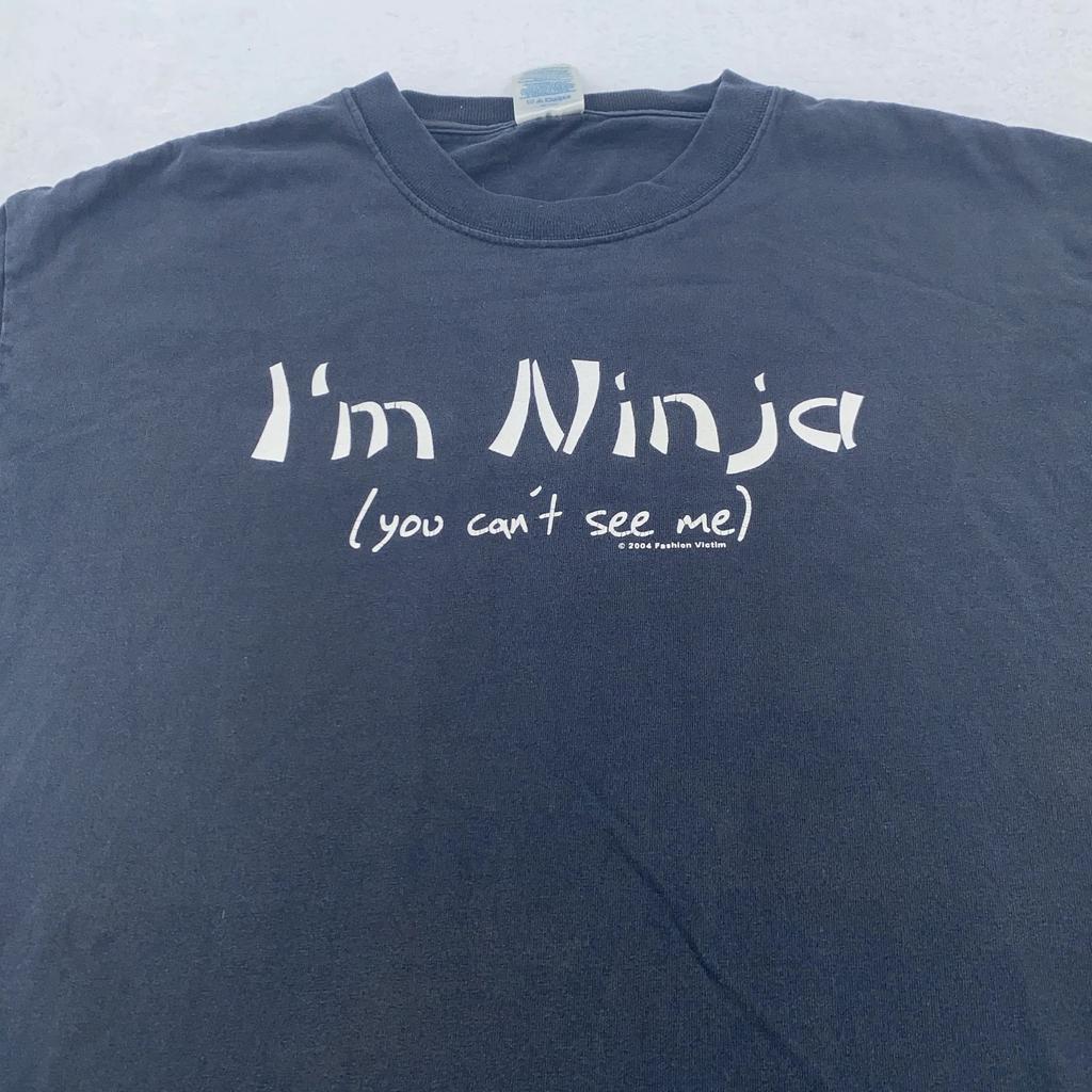 Vintage I'm Ninja Shirt Mens Large Black Funny Graphic Tee Delta 2004 Humor 00s