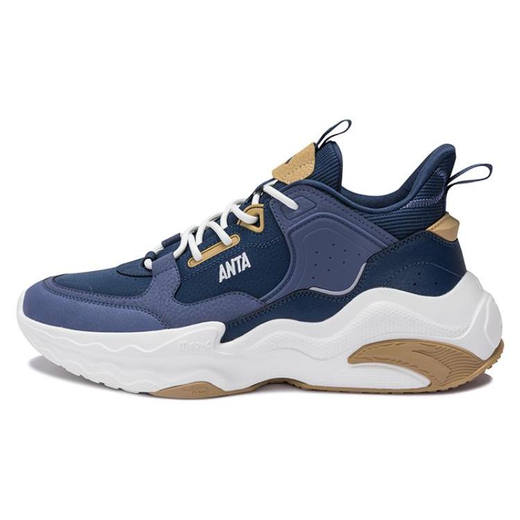 

Anta Life Collection Comfortable Round Toe Slip Resistant Abrasion Resistant Low top Casual Shoes Men s Blue 112458812S-1 41