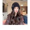 Korean Style Womens Knitted Beanie Hat For Autumn Winter Slimming Rolled Brim Slouchy Hat