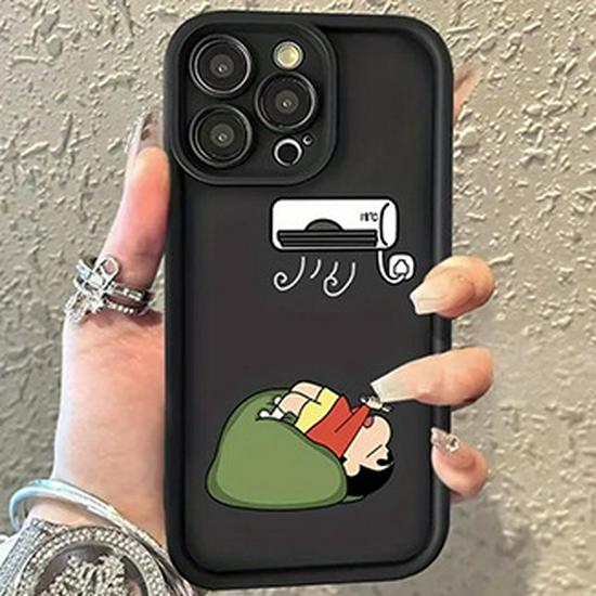 

Xiao Xin Cute Cartoon Air Conditioner Accessory for iPhone 16/15 Pro Max and 14 Pro Max iPhone 16 Plus